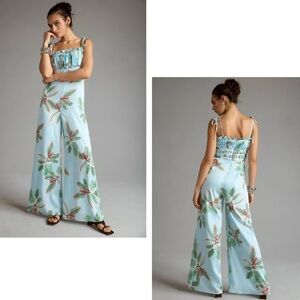Hutch ANTHROPOLOGIE NWT Tropical Print Sleeveless Wide Leg Jumpsuit 16P
